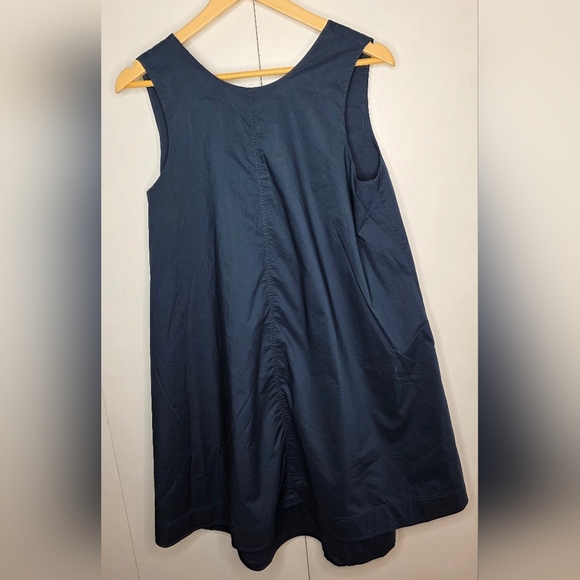 COS Sleeveless Cotton Dark Blue Dress, Small - Picture 6 of 10
